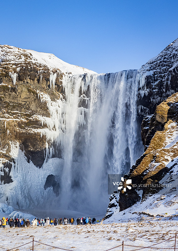 冰岛斯科加瀑布图片素材
