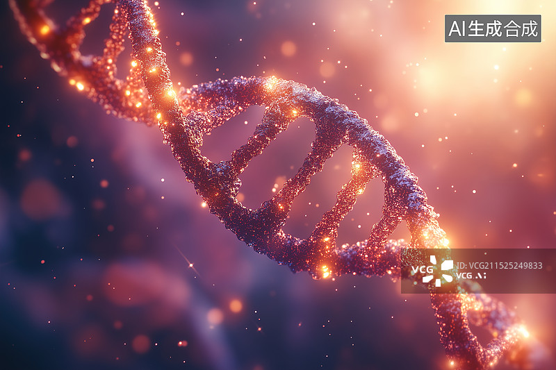 【AI数字艺术】绚丽的DNA螺旋结构图片素材