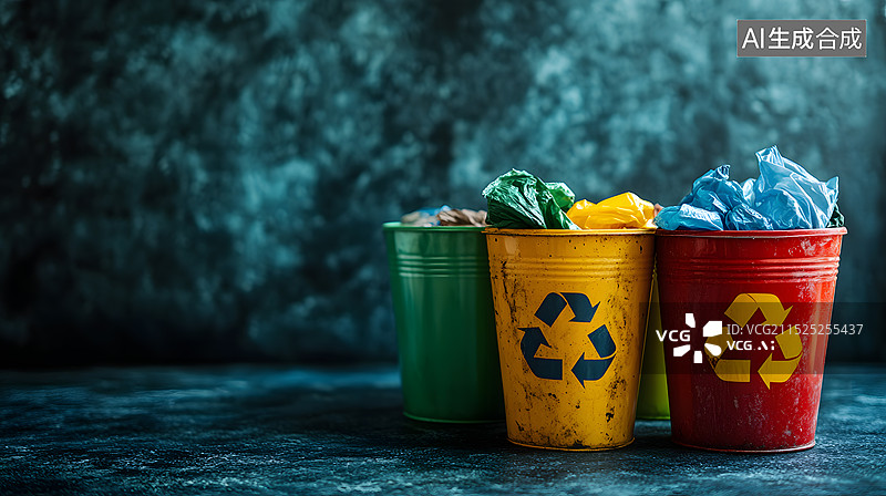 【AI数字艺术】垃圾桶资源循环图片素材