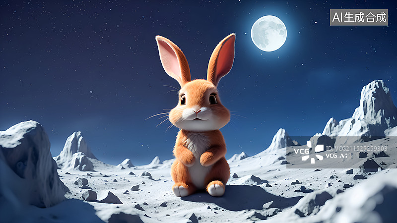 【AI数字艺术】兔子三维插画图片素材