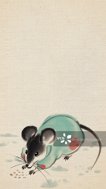 水墨国风十二生肖鼠牛虎兔龙蛇马羊猴鸡狗猪插画图片素材