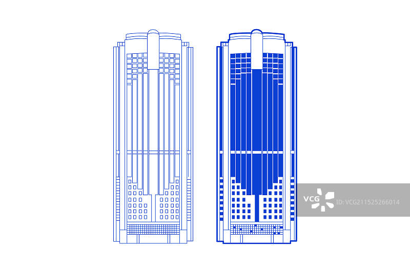城市地标建筑深圳电子大厦线条矢量插画图片素材