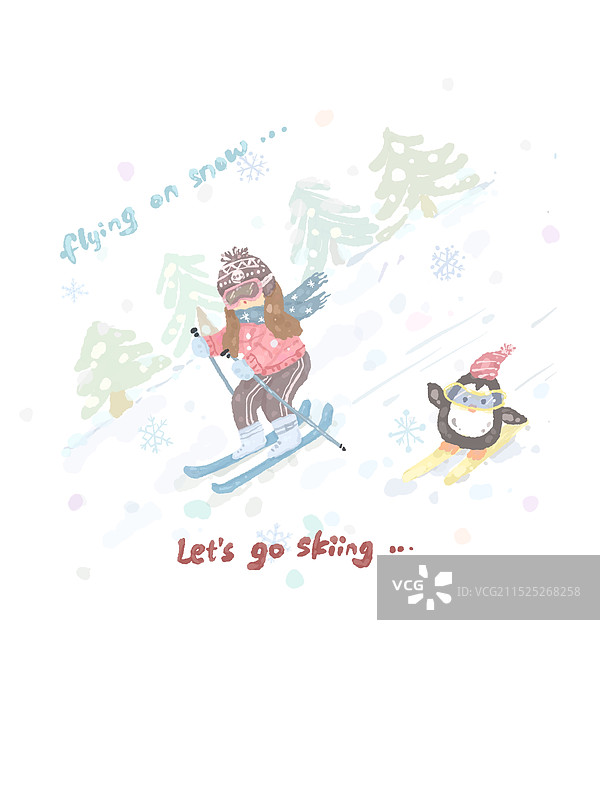 一起滑雪吧图片素材