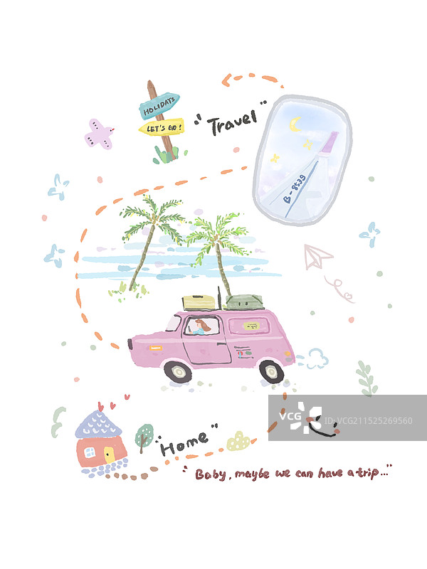 宝贝 一起去旅行吧图片素材