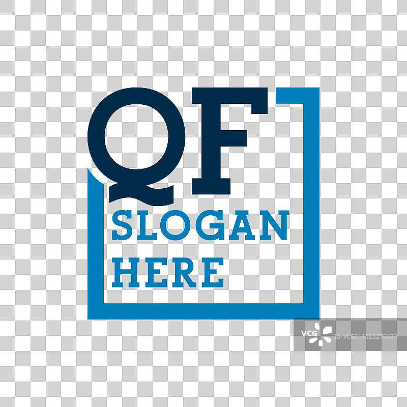 极简首字母Q和F标志图片素材