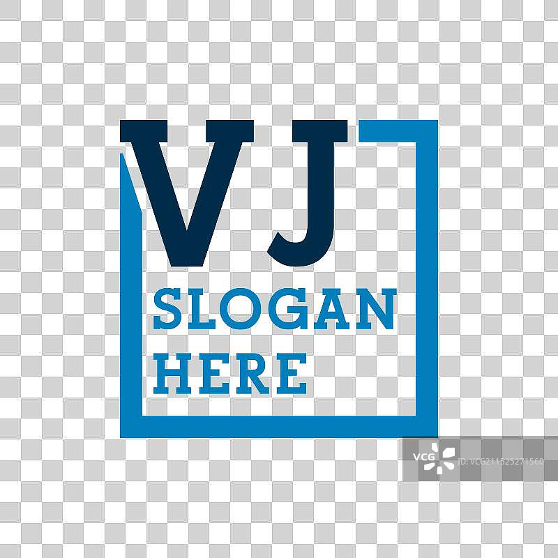 V和J字母组合简约标志图片素材