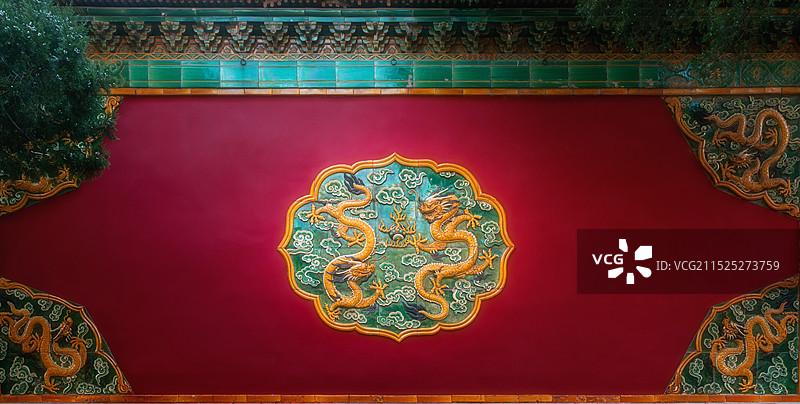 北京故宫双龙戏珠影壁图片素材