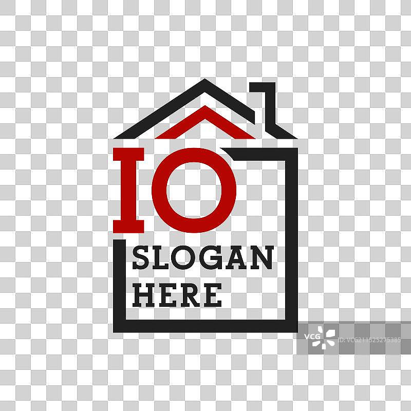 IO字母房屋logo屋顶设计图片素材