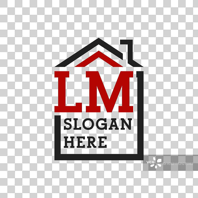 LM房屋标志设计，屋顶造型图片素材