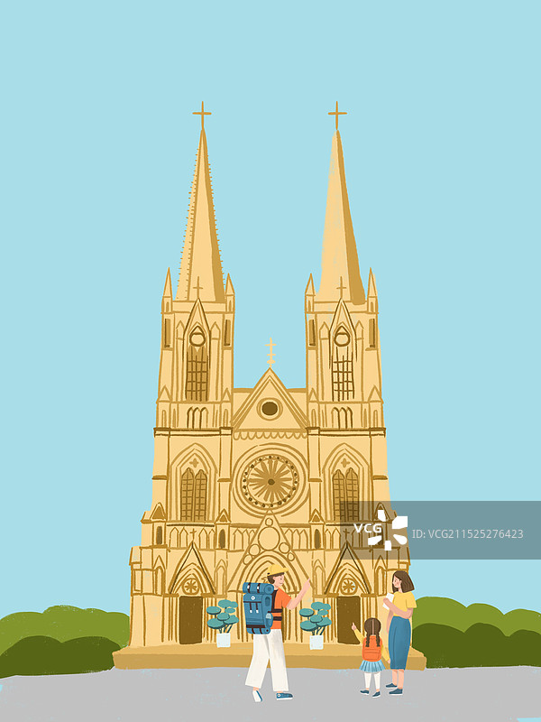 广州圣心大教堂图片素材