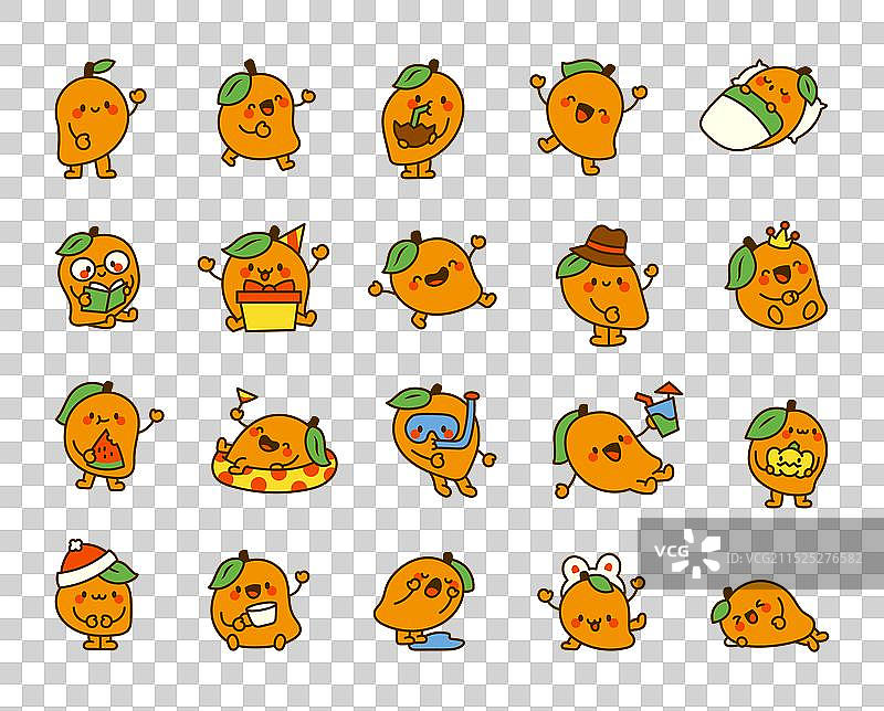 手绘芒果形象，有趣水果英雄图片素材