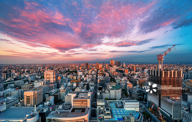 日本名古屋城市风光全景图片素材