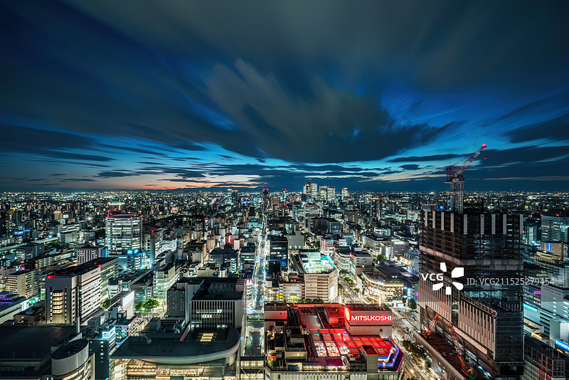 日本名古屋城市风光全景图片素材