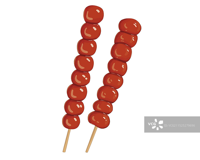 冰糖葫芦手绘插画图片素材