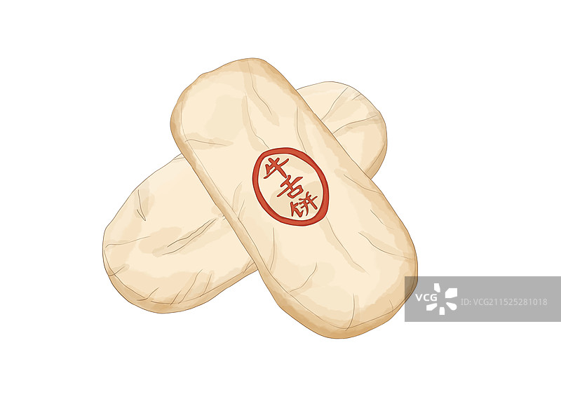 牛舌饼手绘插画图片素材