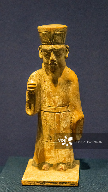 彩绘文官立俑（宋）陕西历史博物馆藏 1955年兴平市出土图片素材