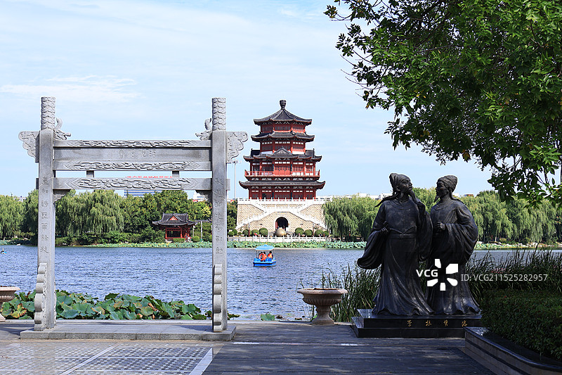 济宁南池景区图片素材
