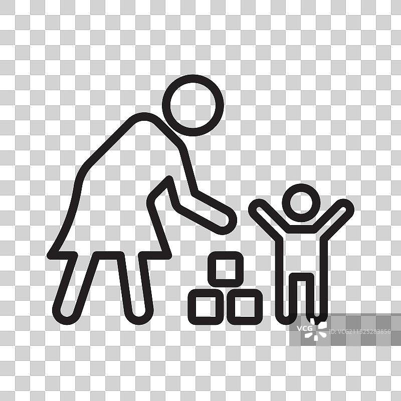 黑色保姆图标线性标志图片素材