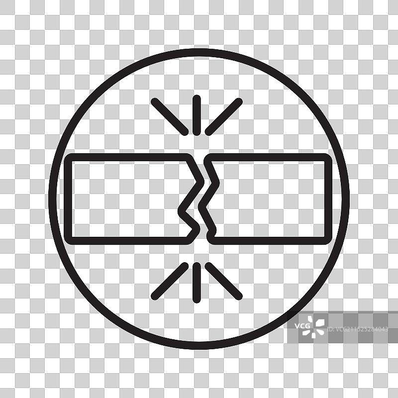 黑白线性破碎图标标志图片素材
