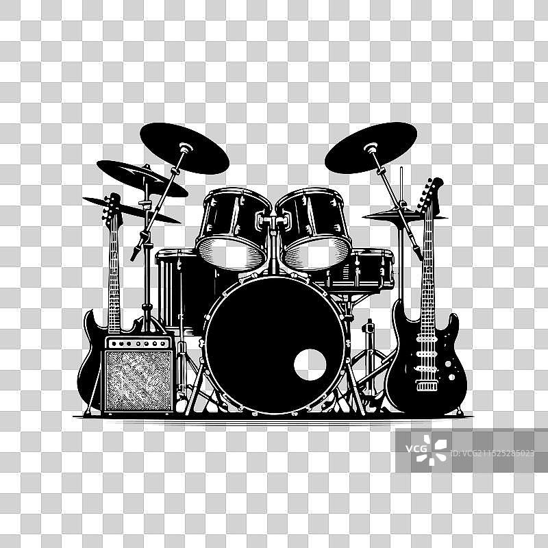 黑白鼓图片素材