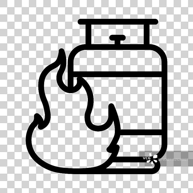 黑白线性燃气罐图标Logo图片素材
