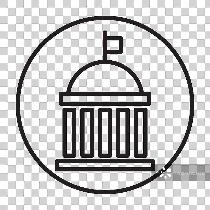 黑色政府图标线性Logo图片素材