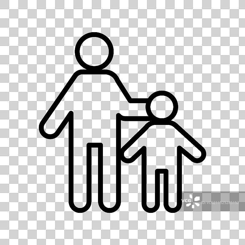 黑白线性守护图标Logo标志图片素材