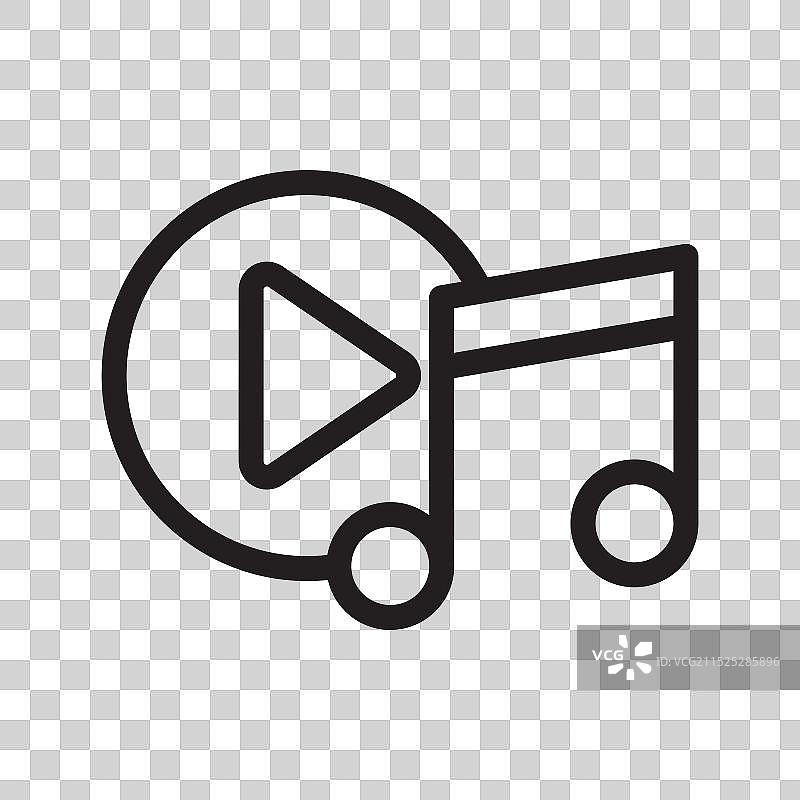 黑白音乐图标线性标志图片素材