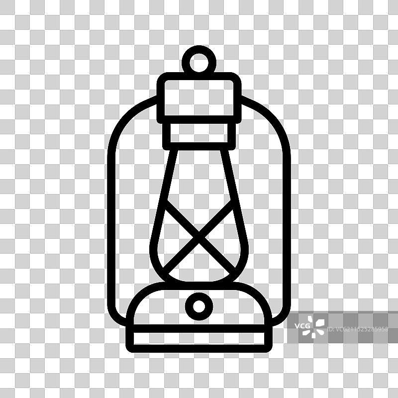 黑色油灯图标线性标志图片素材