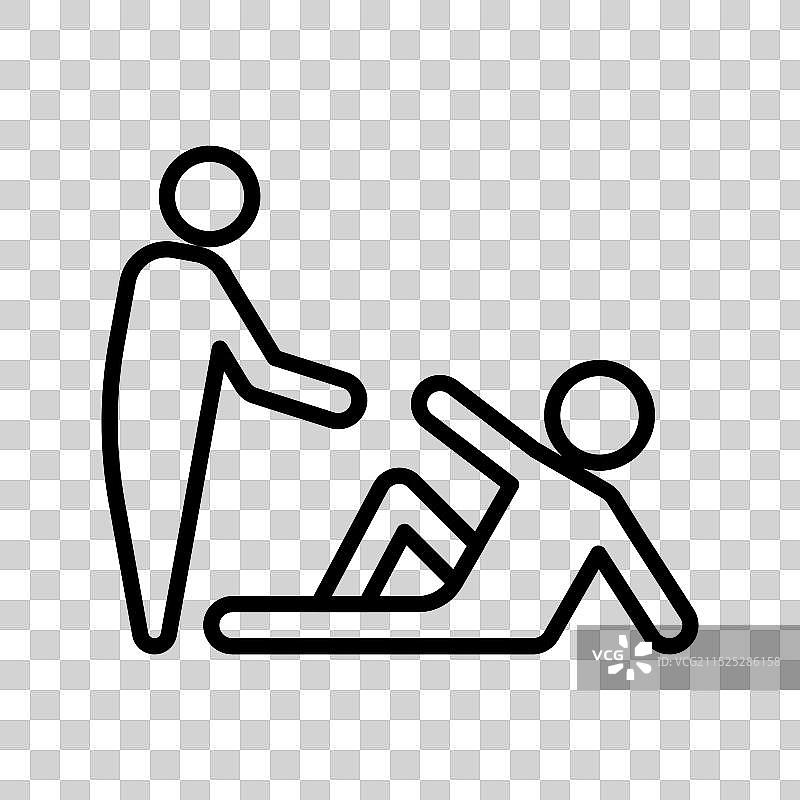 帮助他人线性图标标志图片素材