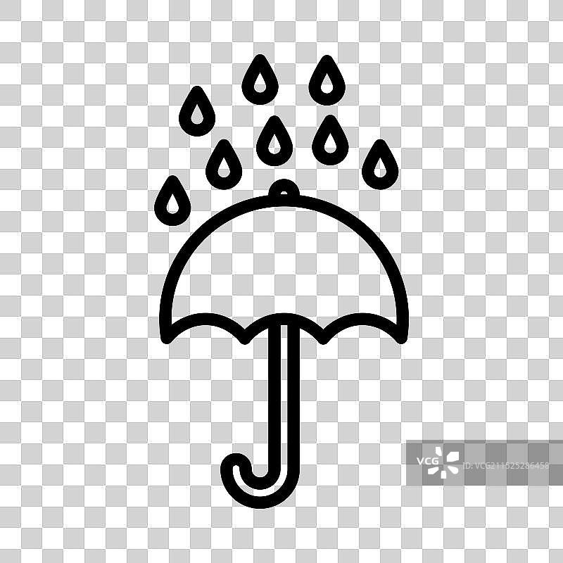 黑色线性雨天图标Logo图片素材