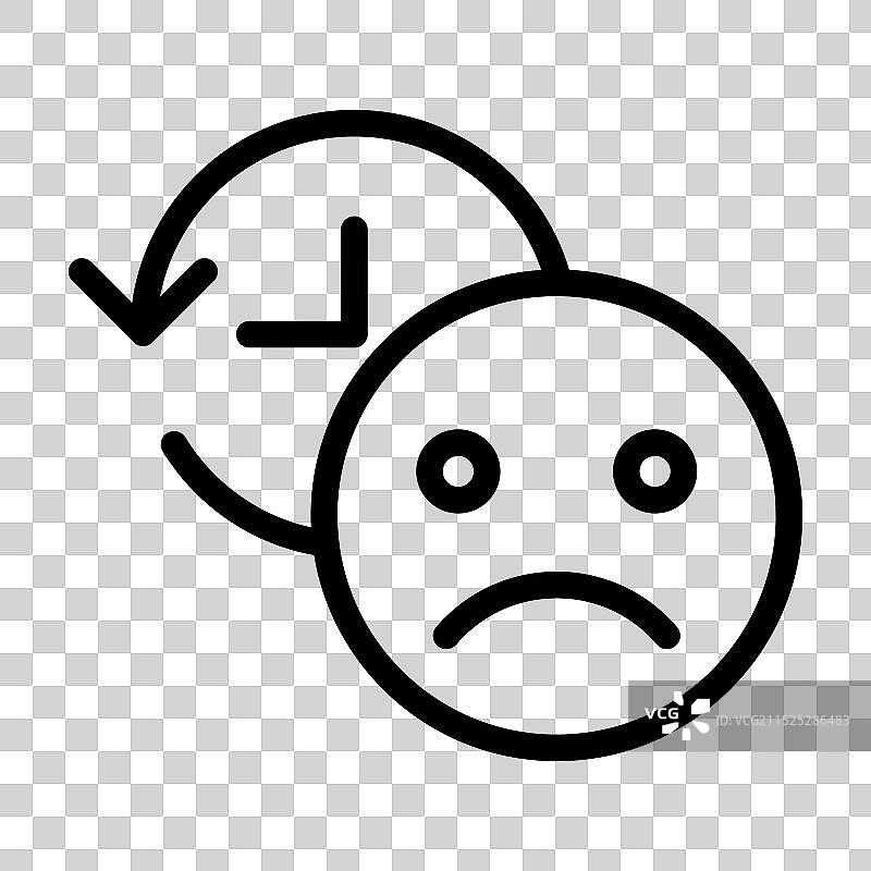 后悔表情线性标志图标图片素材