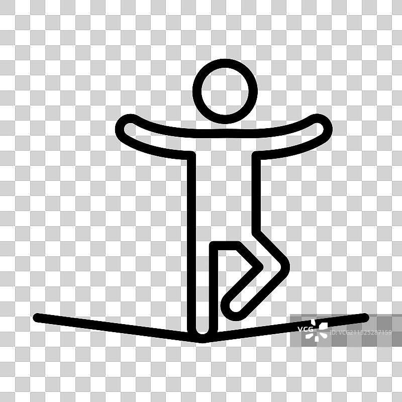 走钢丝的人图标线性标志黑色图片素材