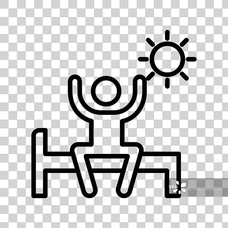 早起线性图标标志图片素材