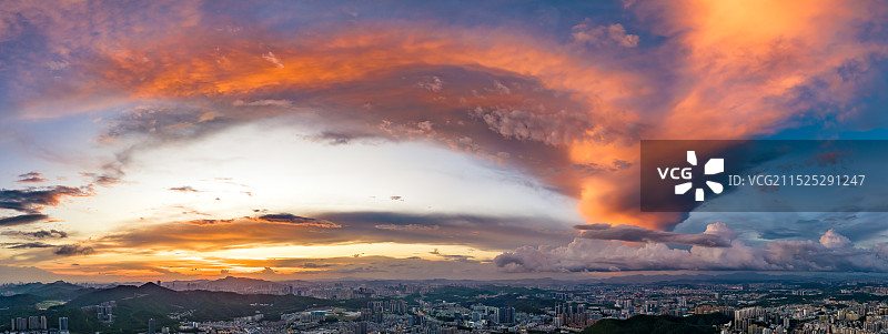 深圳火烧云晚霞图片素材