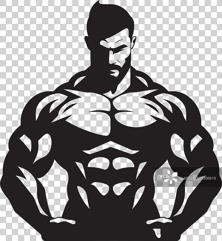 炭黑墨绘肌肉解剖动态图片素材