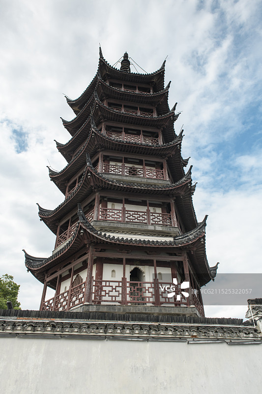 海宁盐官古城观潮公园占鳌塔图片素材