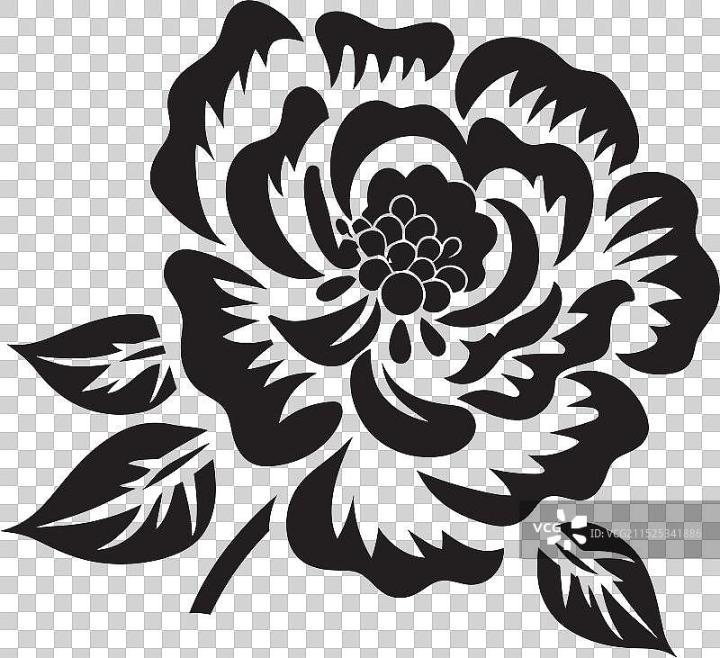 黑暗花园的深色花卉木炭系列图片素材