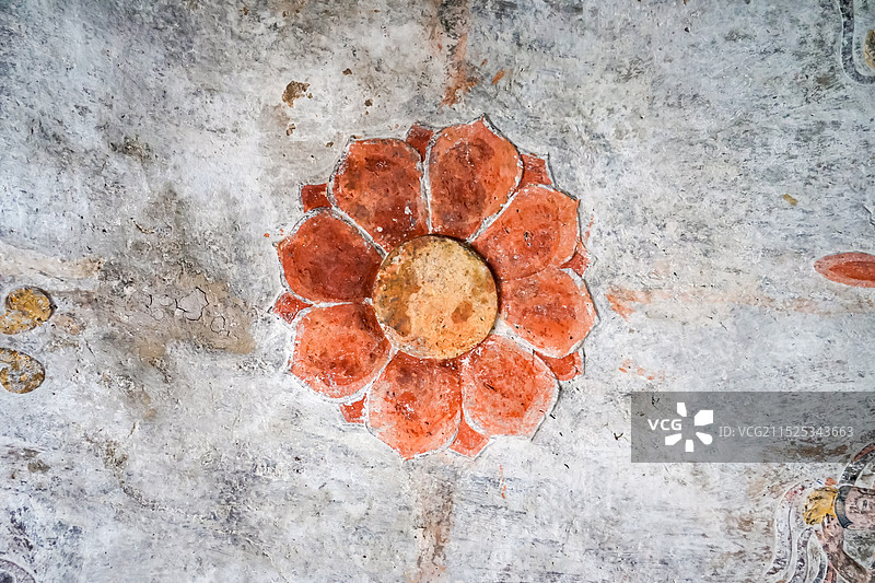 河北邯郸南响堂山石窟飞天壁画图片素材