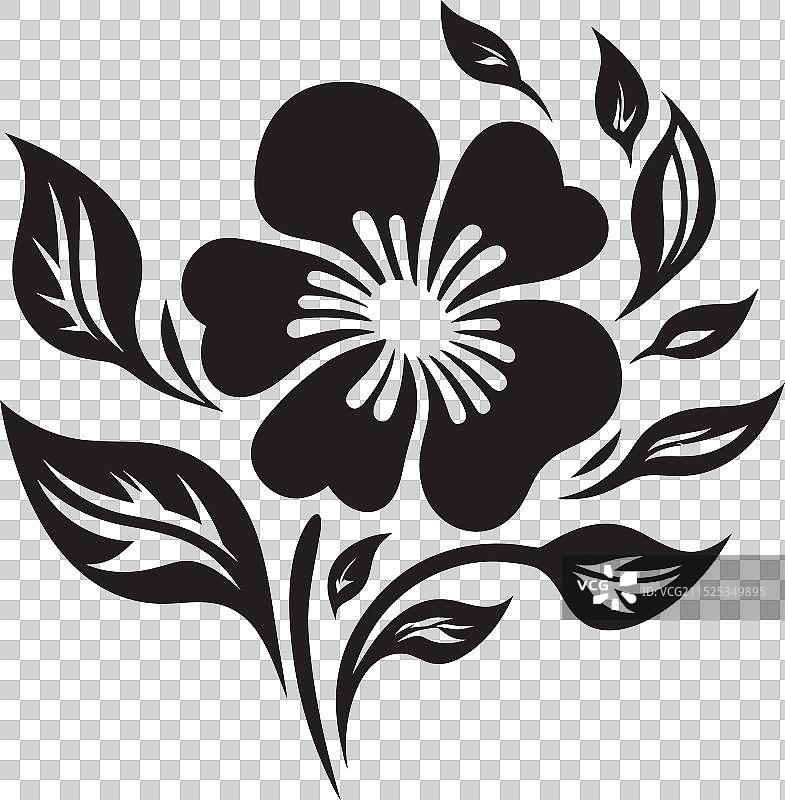 炭黑花卉艺术图片素材