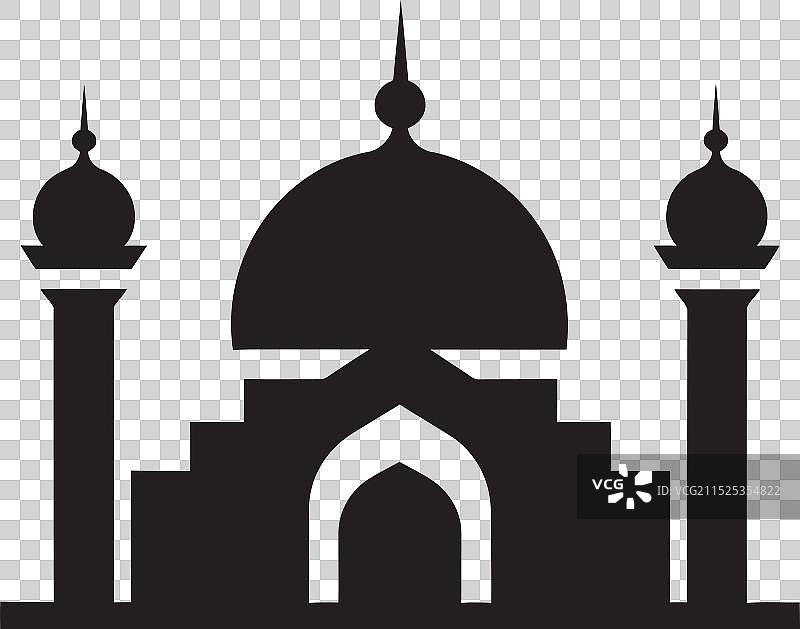 时尚的现代主义黑色清真寺设计图片素材