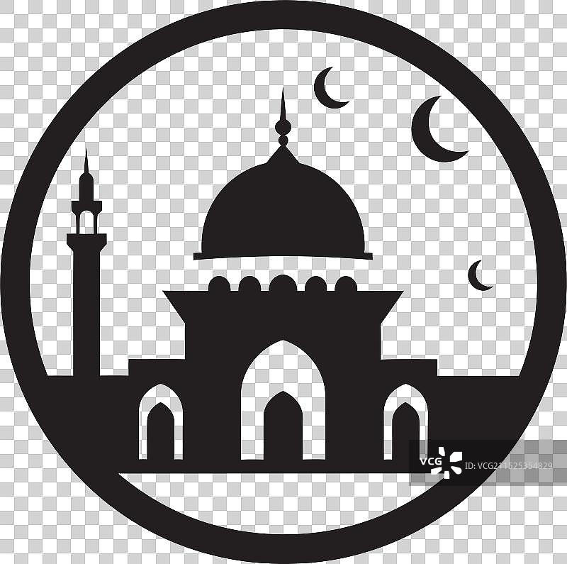 优雅的清真寺剪影现代图形图片素材