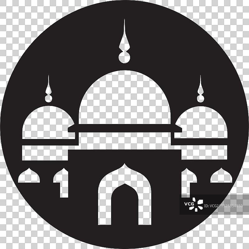 黑色清真寺的神秘之美图片素材
