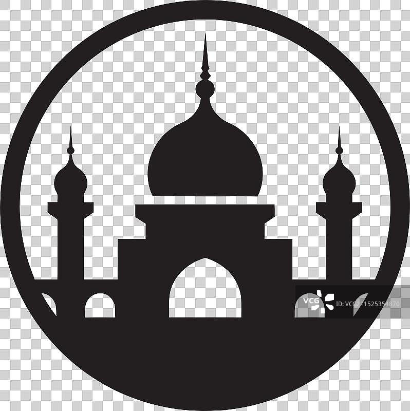 动态单色清真寺图案图片素材