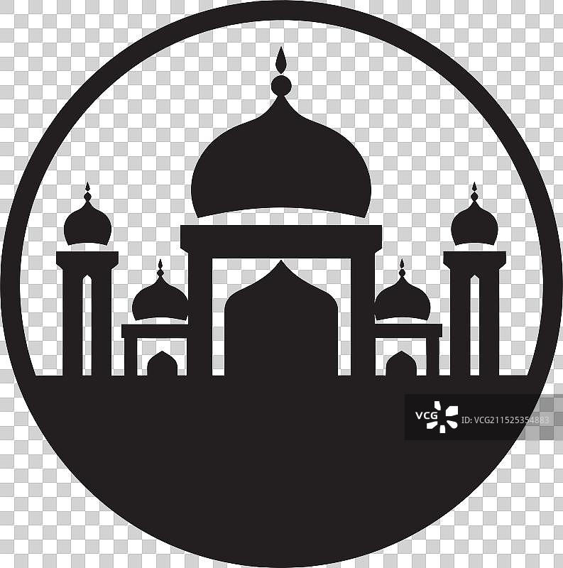 对称黑色清真寺艺术抽象图片素材