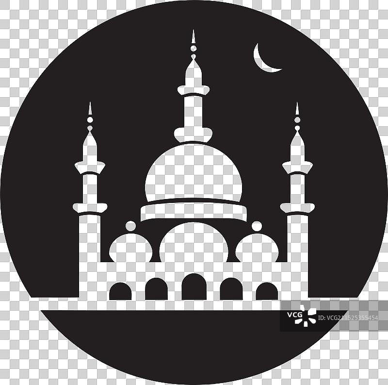 单色宁静黑色清真寺艺术设计图片素材