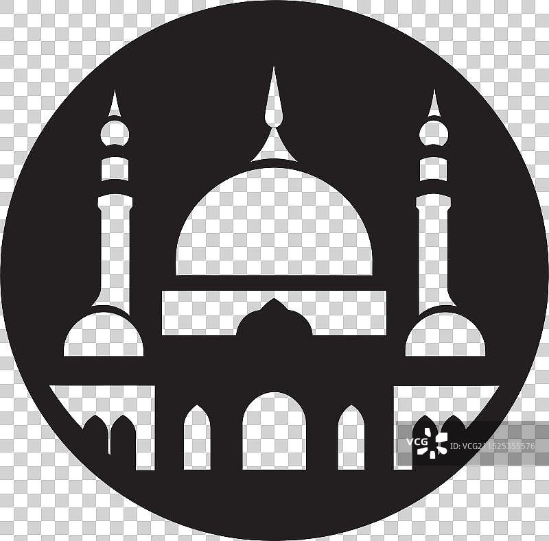 极简单色黑色清真寺图片素材