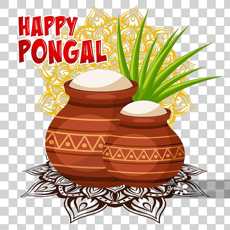 传统陶罐米饭和甘蔗图片素材