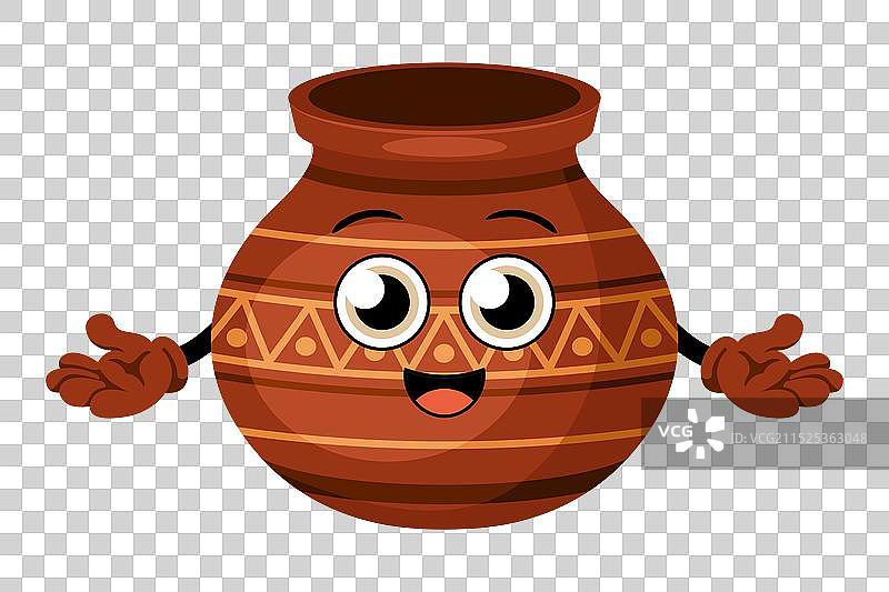 快乐的传统陶罐卡通人物图片素材