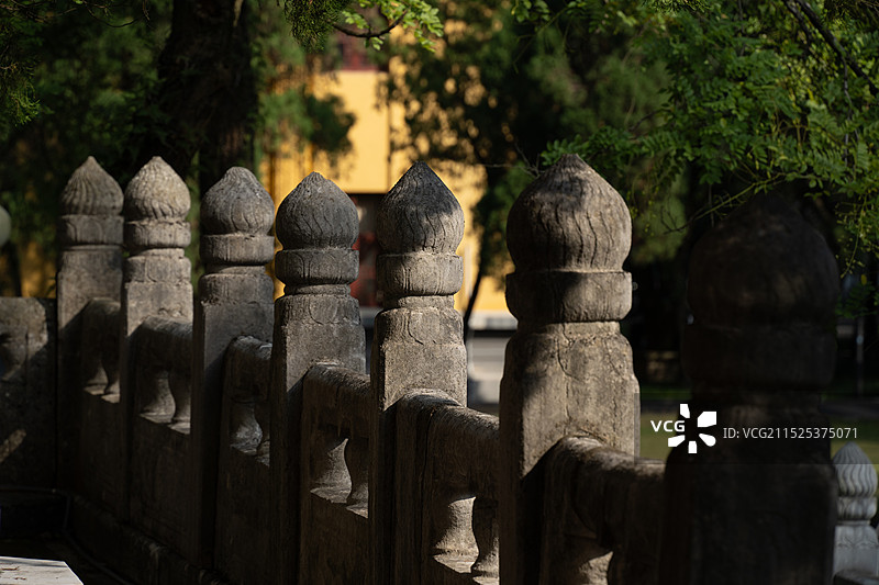 桂林独秀峰靖江王府承运殿的雕栏特写唯美镜头图片素材